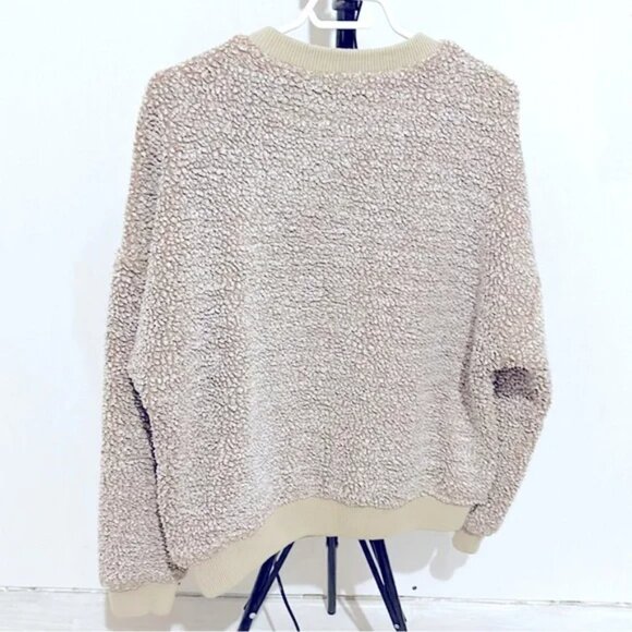 Silence + Noise Cozy Sherpa Crewneck Sweater Sz M - Picture 6 of 7